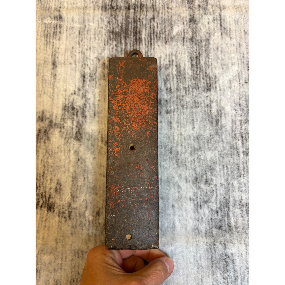 Vintage Cast Iron Sash Weight 9.5 Inch 12 lb Industrial Window Counterweight Red